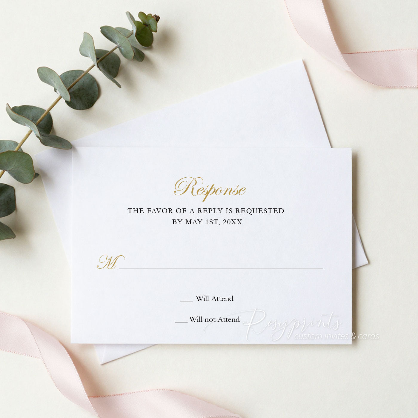 leaf monogram gold mirror arched acrylic wedding invitations