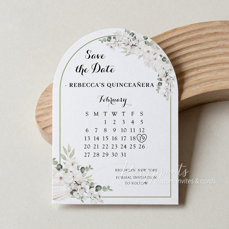 boho sage green quince wedding save the date invitations