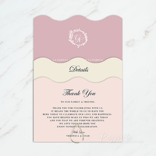 Modern Blush and Dusty Rose Arched Wedding Invitations