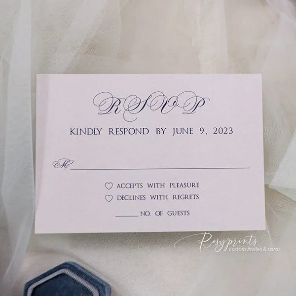navy blue and blush pink pocket wedding invitations ROSYP45 - Rosy Prints