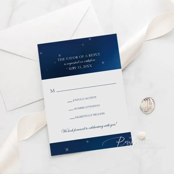Celestial starry night galaxy acrylic wedding invitations ROSYA93 - Rosy Prints