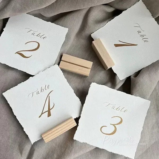 Numbers With Edge Table number cards, acrylic, paper, rustic and eegant - Rosy Prints