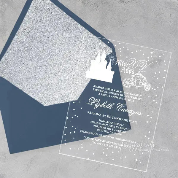 fairytale Cinderella acrylic quinceanera invitations ROSYA69 - Rosy Prints