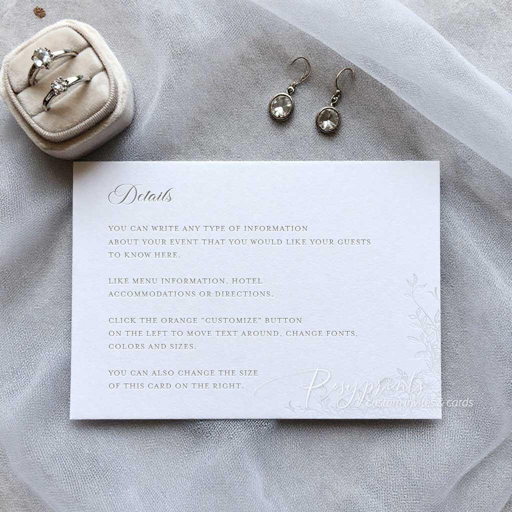 hand drawn peony floral letterpress wedding invitations