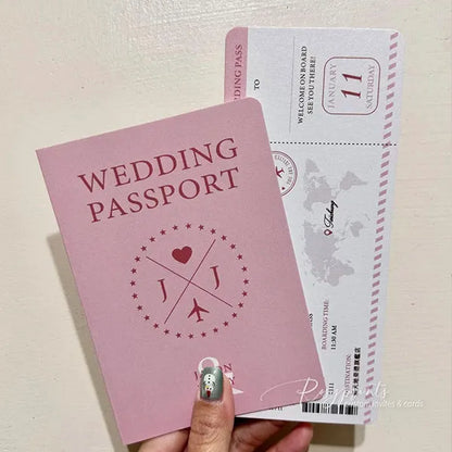 custom passport destination wedding invitations ROSYF09 - Rosy Prints