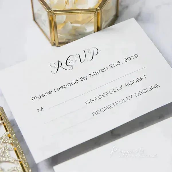 white and gold glitter gatefold wedding invitations ROSYG09 - Rosy Prints