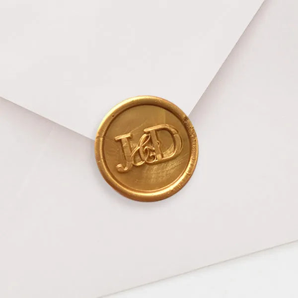 monogram initial wax seals for invitations, Self adhesive, Premade, 10pcs/set - Rosy Prints