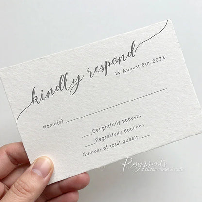 minimalist modern simple letterpress wedding invitations