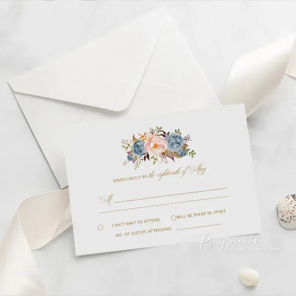 pastel dusty blue acrylic wedding invitations ROSYA73 - Rosy Prints