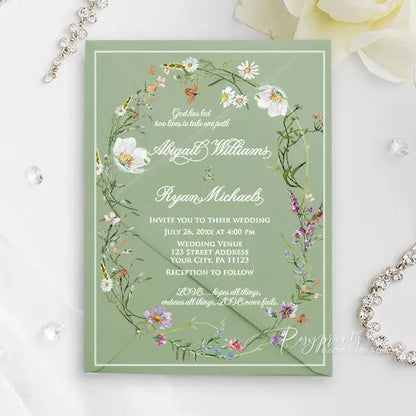 pastel wildflower acrylic wedding invitations ROSYA72 - Rosy Prints