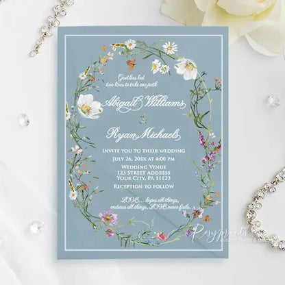 pastel wildflower acrylic wedding invitations ROSYA72 - Rosy Prints