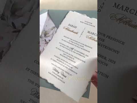 gold foil letterpress wedding invitations