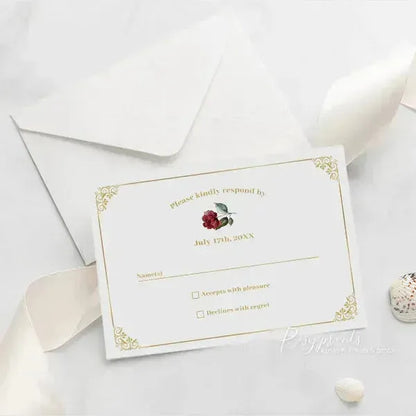 red and gold acrylic mis quince anos invitations ROSYA62 - Rosy Prints