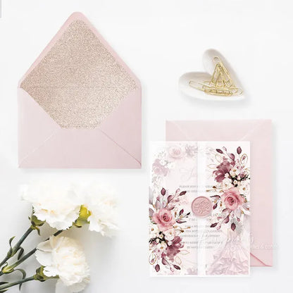 dusty pink rose gold acrylic sweet 16 invitations ROSYA89 - Rosy Prints