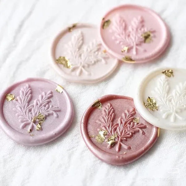 Foil wax seals for wedding invitations, Self adhesive, Premade, 10pcs/set - Rosy Prints