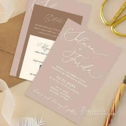 Simple Stack Invites Diy Simple Minimalist wedding invitations, stacked wedding invitations ...