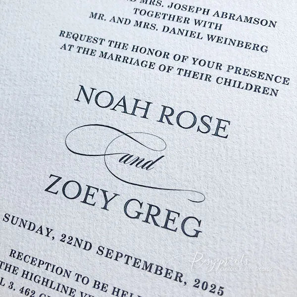 simple elegant deckled edge wedding invitations