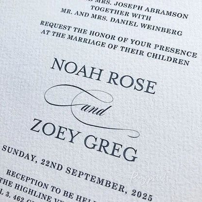 simple elegant deckled edge wedding invitations