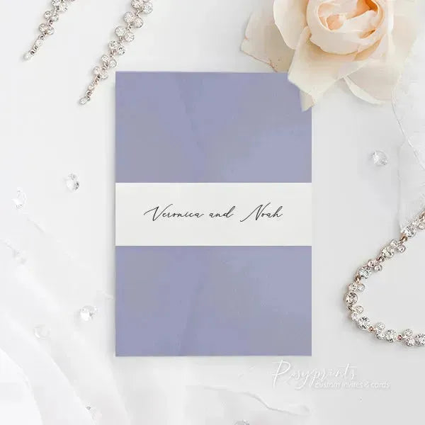 simple elegant purple pocket wedding invitations ROSYP14 - Rosy Prints