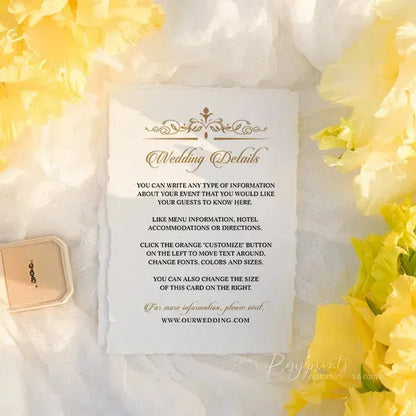 gold swirl deckled edge wedding invitations ROSYD09 - Rosy Prints