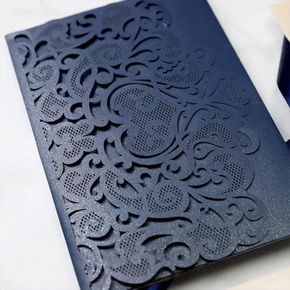 lace trifold pocket for invitations, 10pcs/set