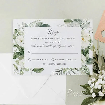 elegant floral sage green wedding invitations ROSYP18 - Rosy Prints
