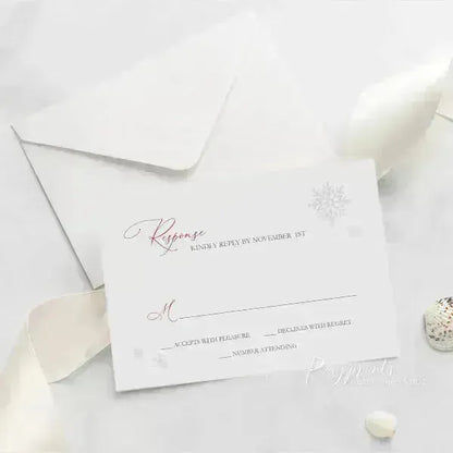 clear acrylic white snowflake winter invitations ROSYA84 - Rosy Prints